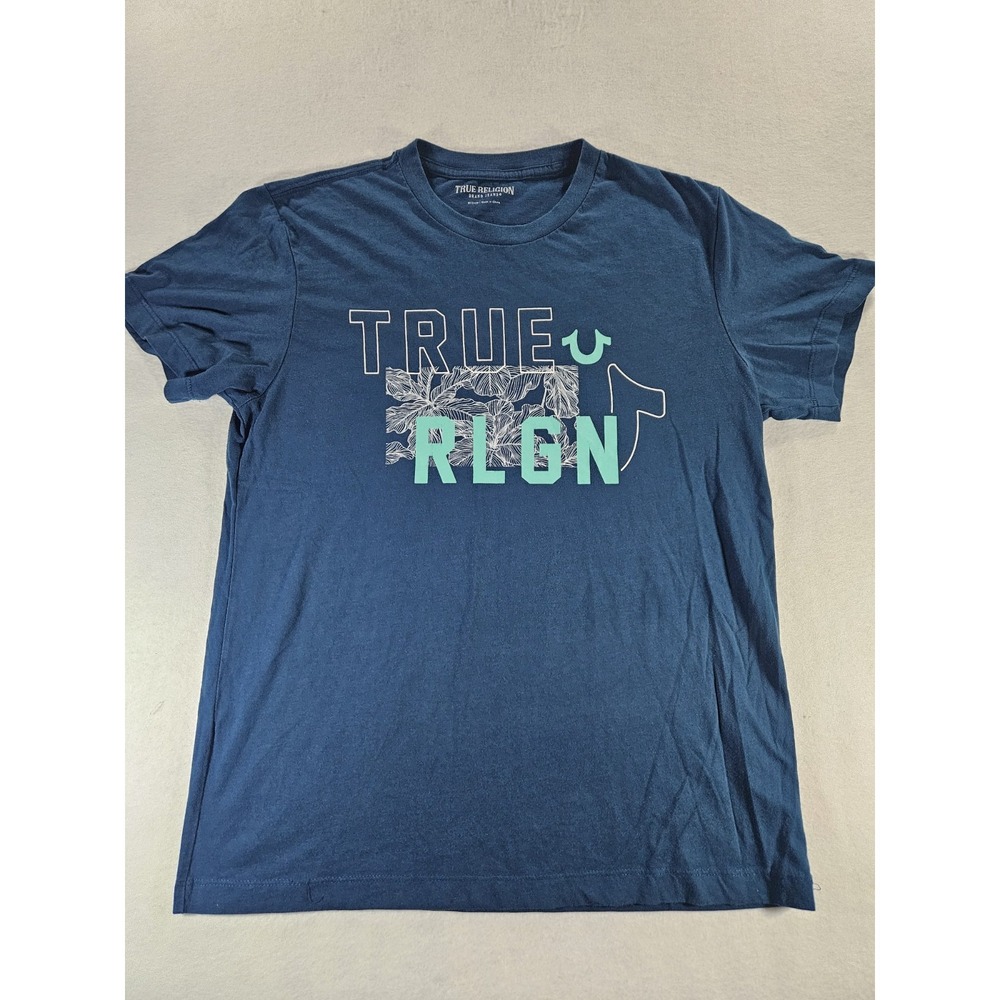 True Religion Women's Graphic Tee Teal Blue TRUE RLGN Vine T-Shirt M